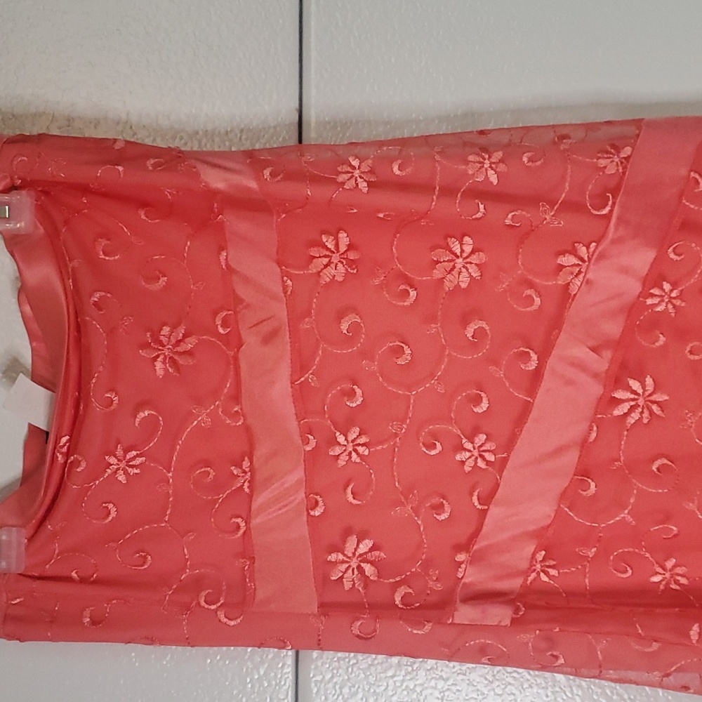 Vintage Vanity Dress Pink With Floral Pattern made in USA Y2K - Picture 3 of 4